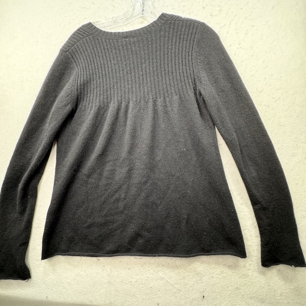 VINCE Button Up Cardigan Sweater Womens Large‎ Quiet Luxury Academia Luxe Black - Picture 6 of 11